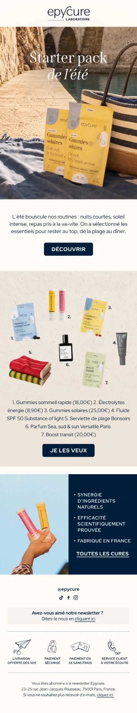 Campagne Epycure — Starter pack été
