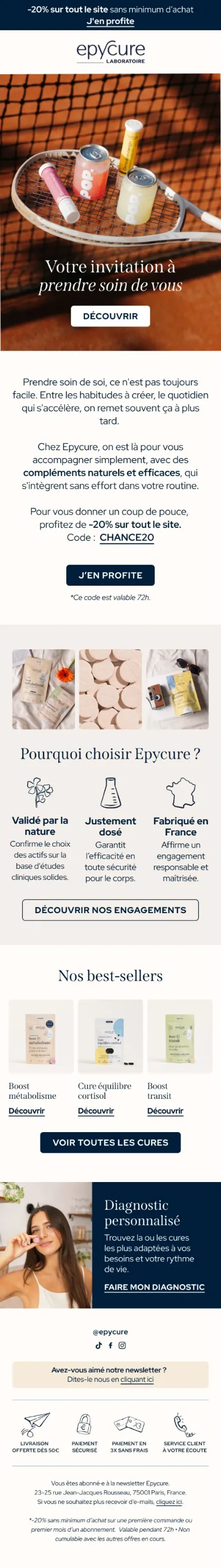 Campagne Epycure — Sunset Flow · -20%