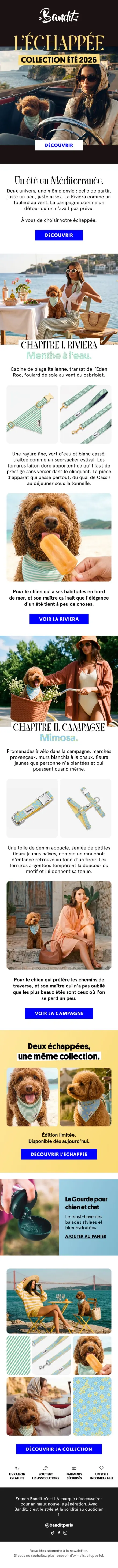 Campagne Bandit — L'Échappée · collection été