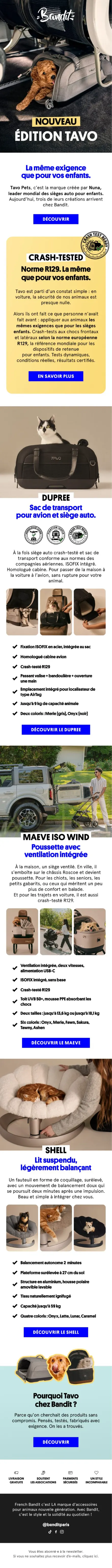 Campagne Bandit — Édition Tavo, transport et voyage