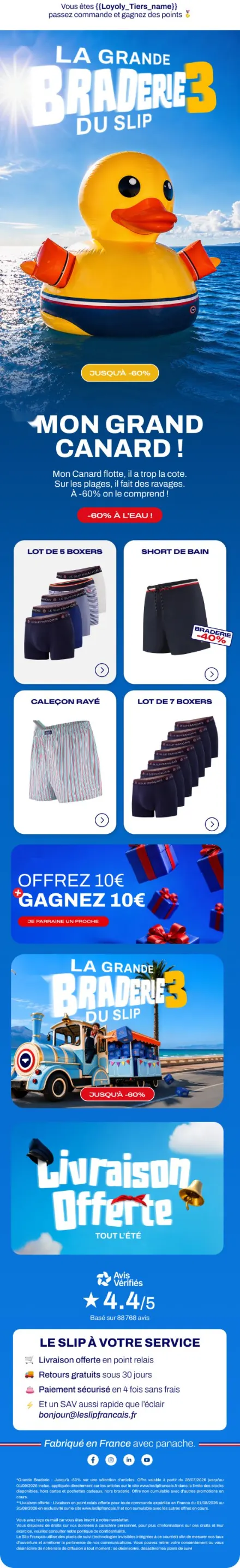 Campagne Le Slip Français — Braderie 3 · Mon grand canard