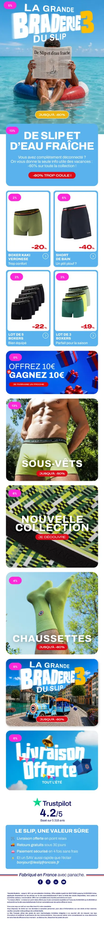 Campagne Le Slip Français — Braderie · opération commerciale