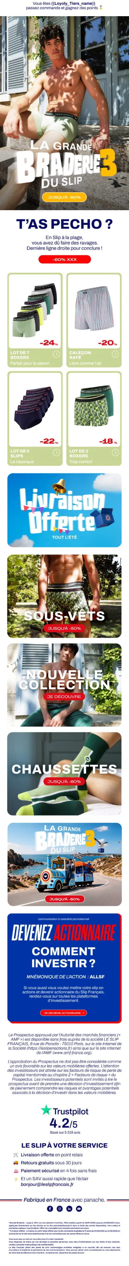 Campagne Le Slip Français — Campagne saisonnière