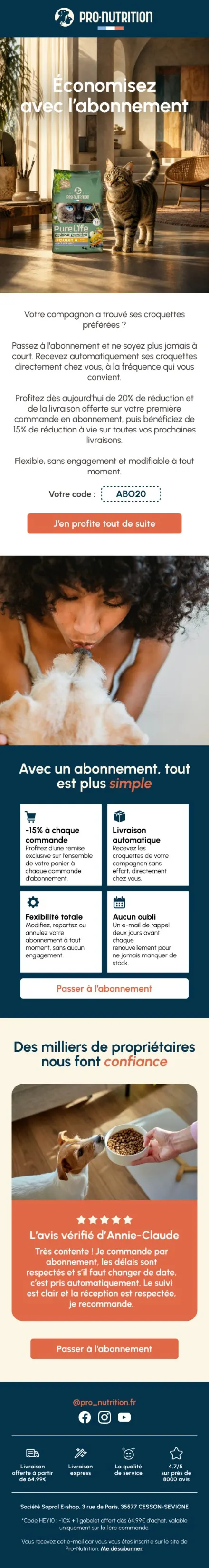 Campagne Pro-Nutrition — Abonnement · relance J+15