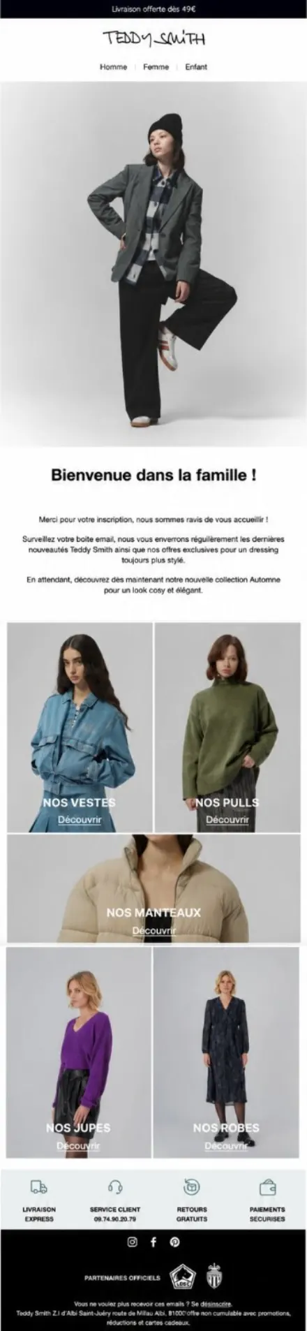 Campagne Teddy Smith — Bienvenue · segment Femme