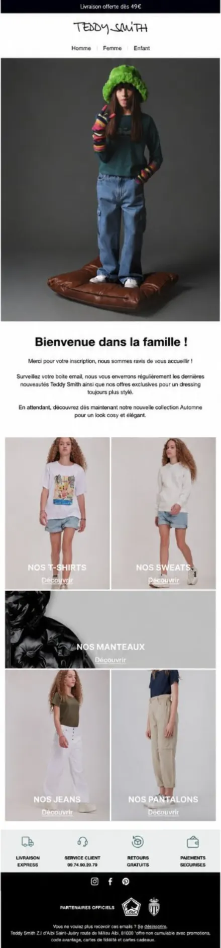 Campagne Teddy Smith — Bienvenue · segment Enfant (fille)
