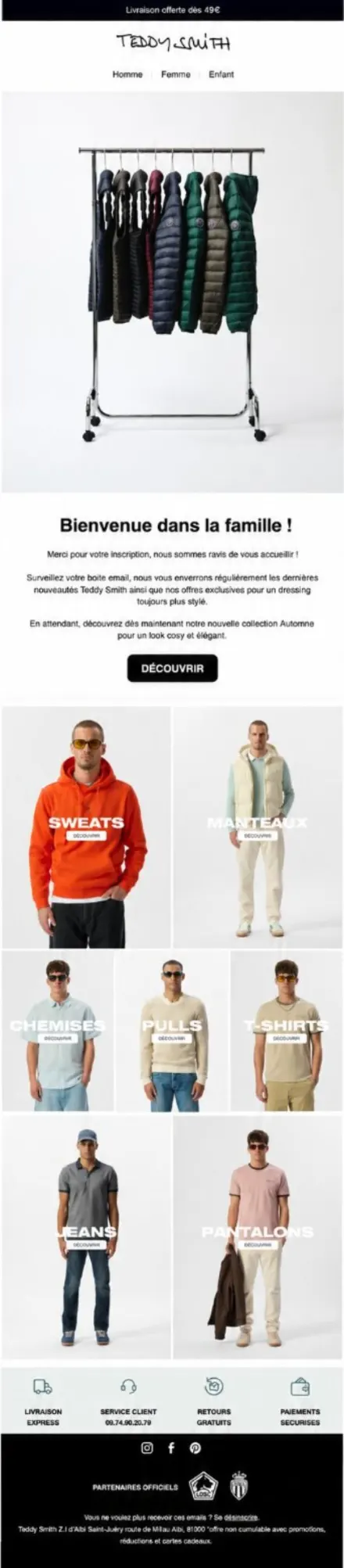Campagne Teddy Smith — Bienvenue · segment Homme